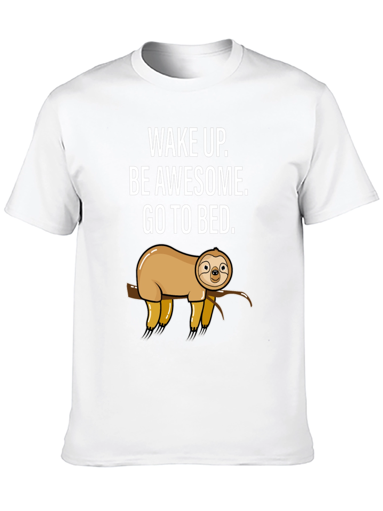 Sloth Graphic T-Shirt - Wake Up Be Awesome