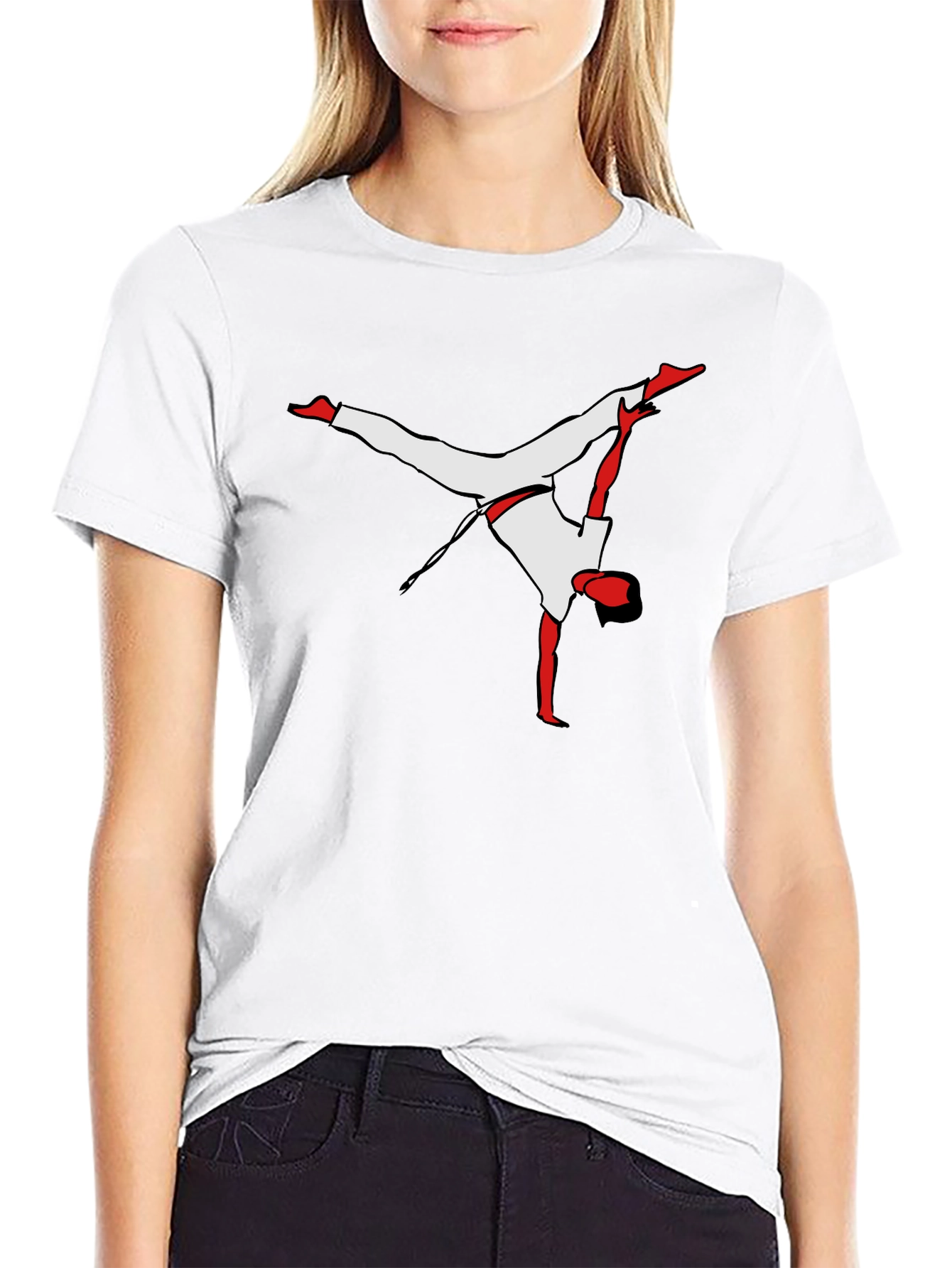 Capoeira Silhouette Black T-Shirt - Handstand Martial Arts Tee