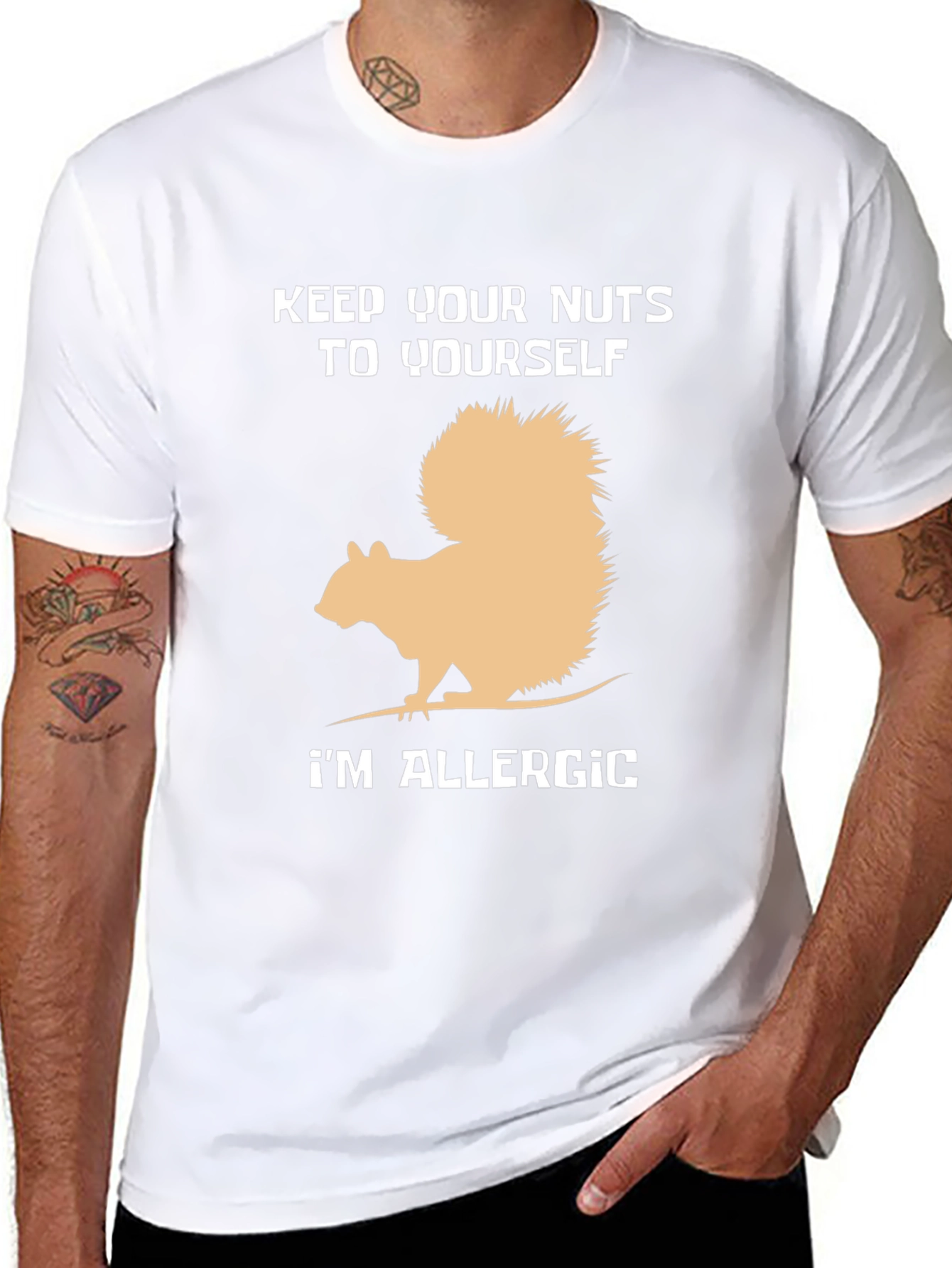 Funny Allergic to Nuts Graphic Tee