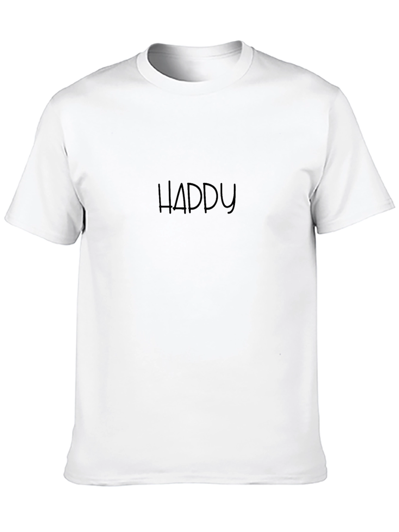 Mens Black HAPPY Graphic T-Shirt