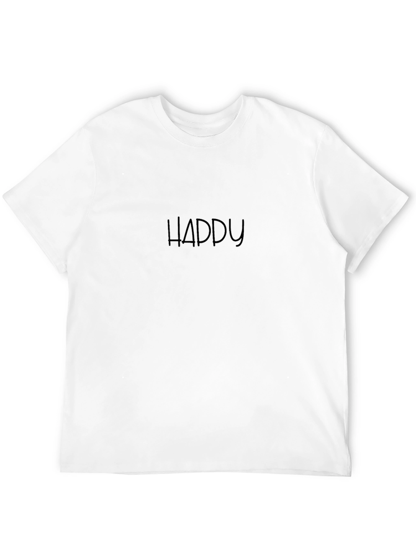 Mens Black HAPPY Graphic T-Shirt