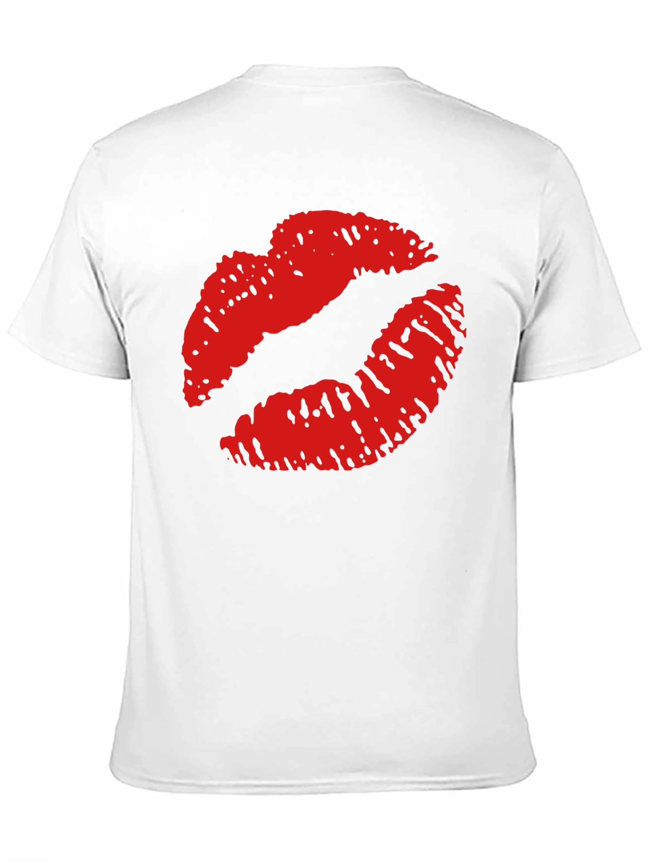 Kiss Lips Print Black Casual Tee