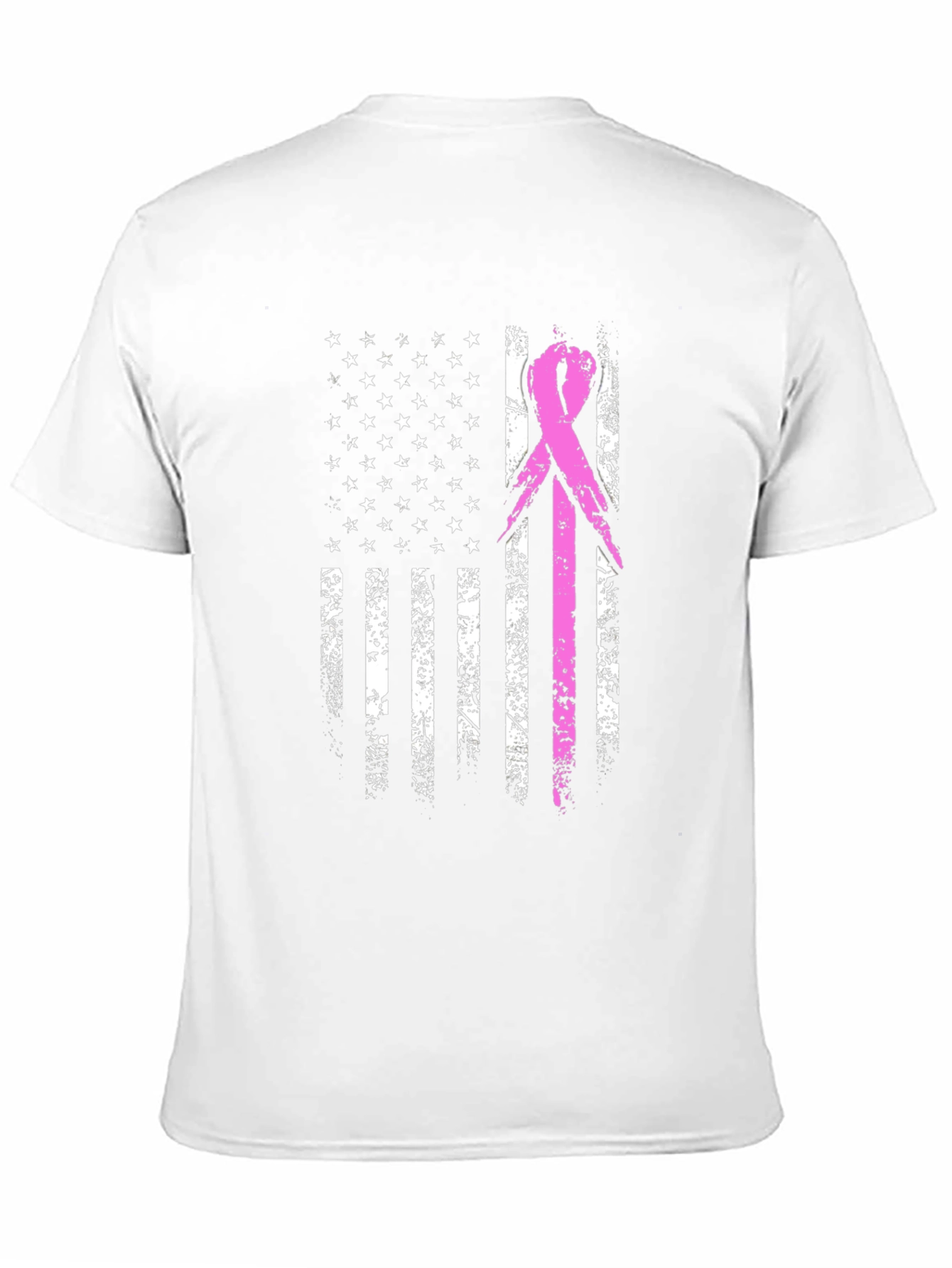 Breast Cancer Awareness US Flag Graphic T-Shirt