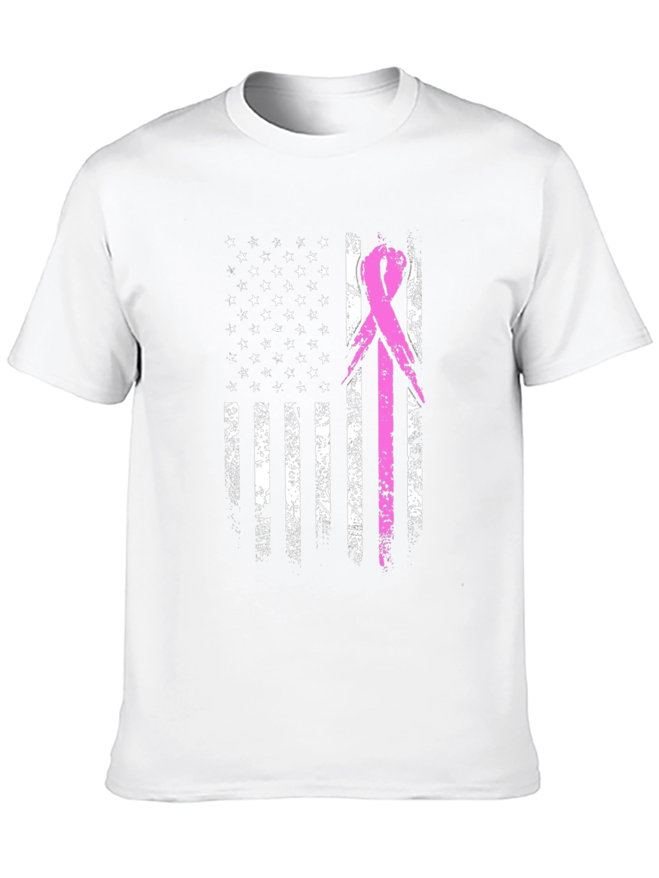 Breast Cancer Awareness US Flag Graphic T-Shirt