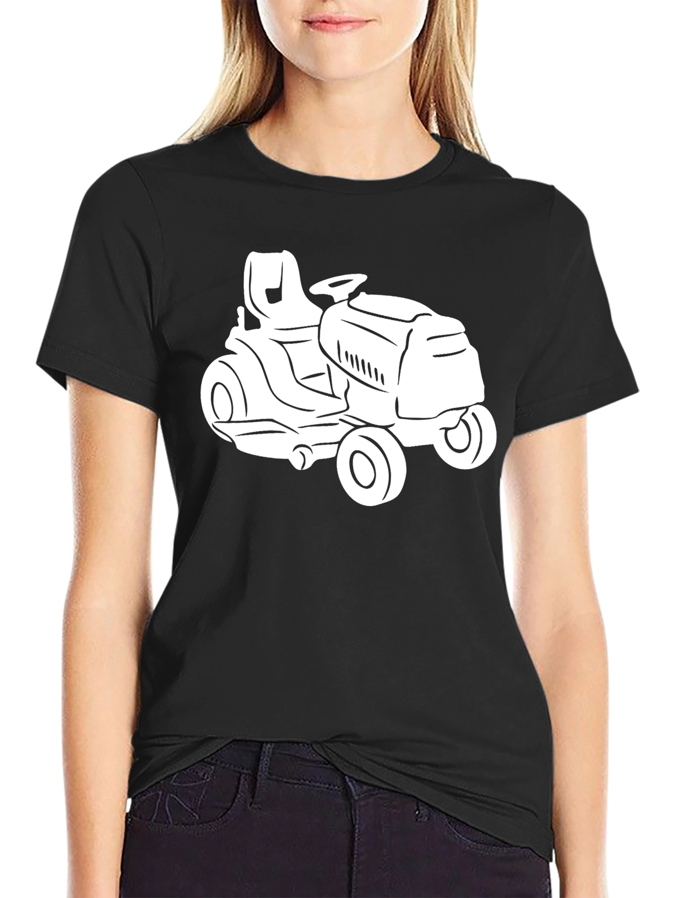 Lawn Tractor Graphic Tee - Black Cotton
