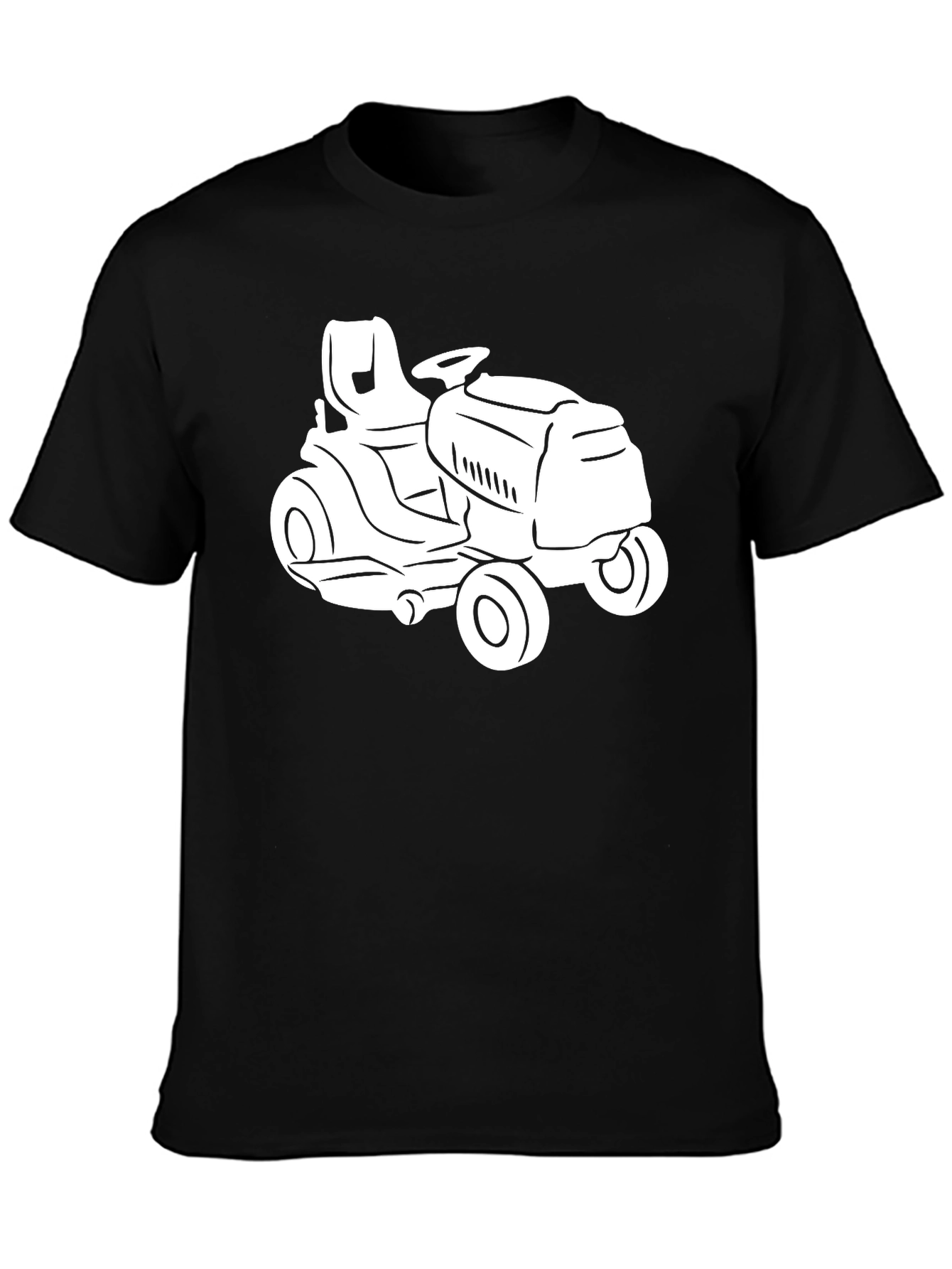 Lawn Tractor Graphic Tee - Black Cotton