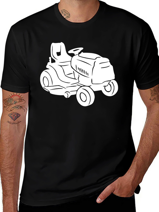 Lawn Tractor Graphic Tee - Black Cotton