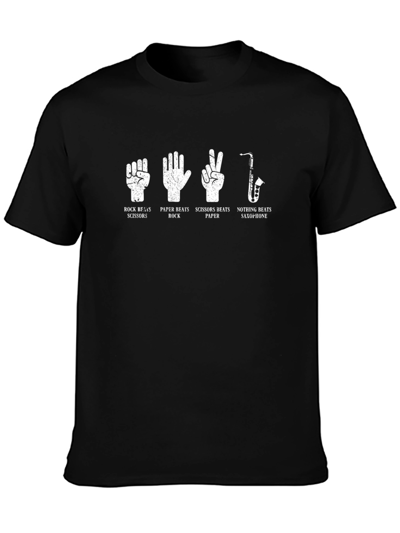 Rock Paper Scissors Saxophone Graphic T-Shirt