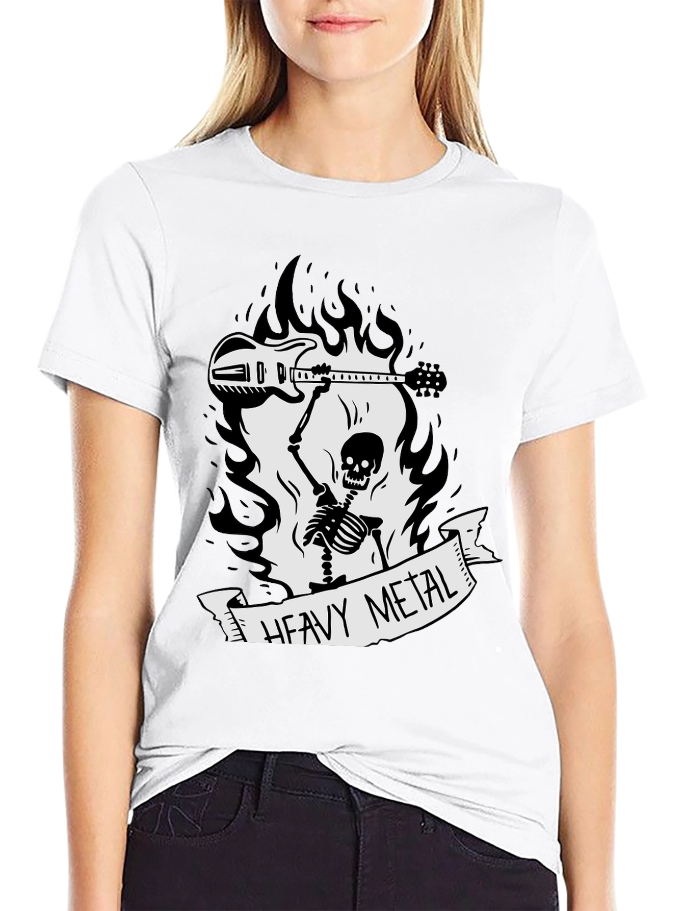 Heavy Metal Skeleton Guitar T-Shirt