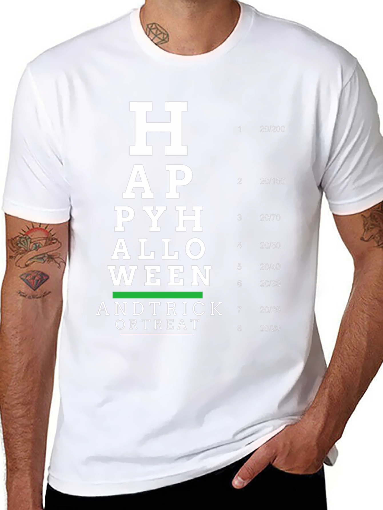Halloween Eye Chart T-Shirt - Funny Spooky Season Tee