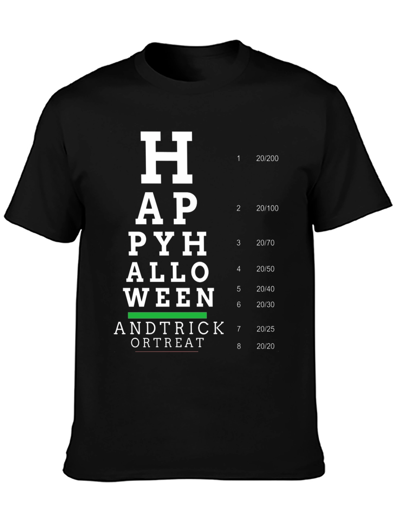 Halloween Eye Chart T-Shirt - Funny Spooky Season Tee