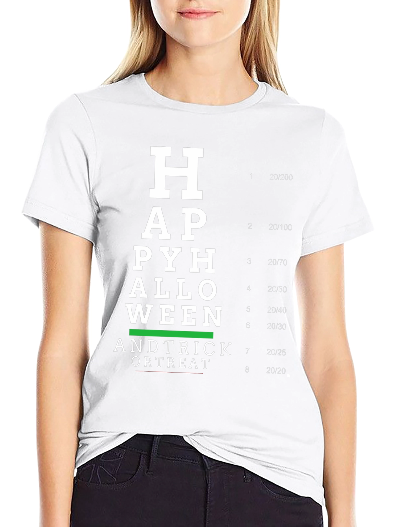 Halloween Eye Chart T-Shirt - Funny Spooky Season Tee