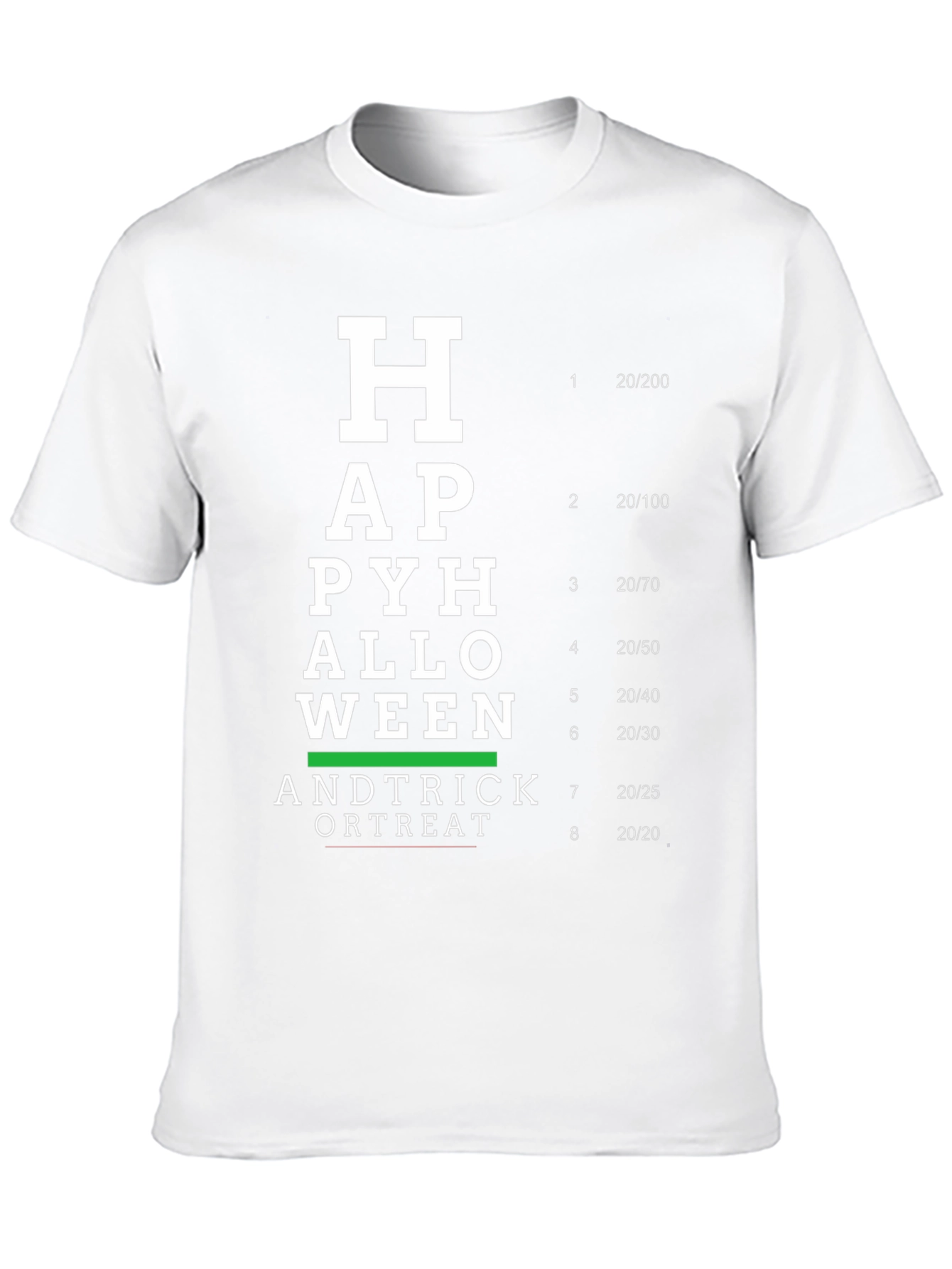 Halloween Eye Chart T-Shirt - Funny Spooky Season Tee