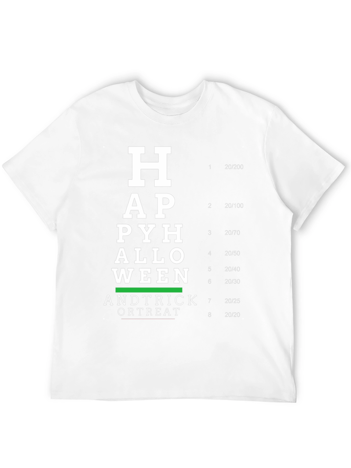 Halloween Eye Chart T-Shirt - Funny Spooky Season Tee