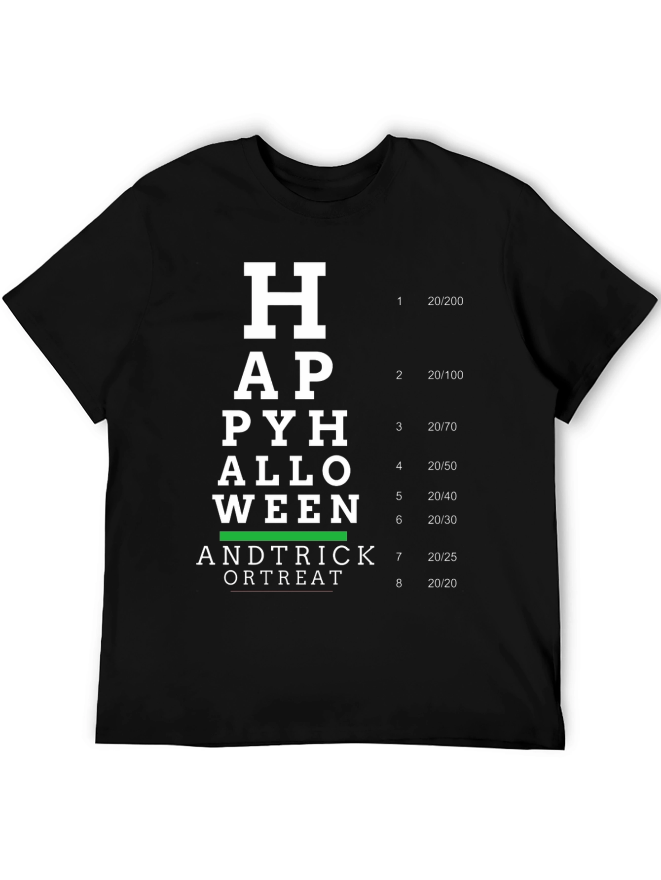 Halloween Eye Chart T-Shirt - Funny Spooky Season Tee