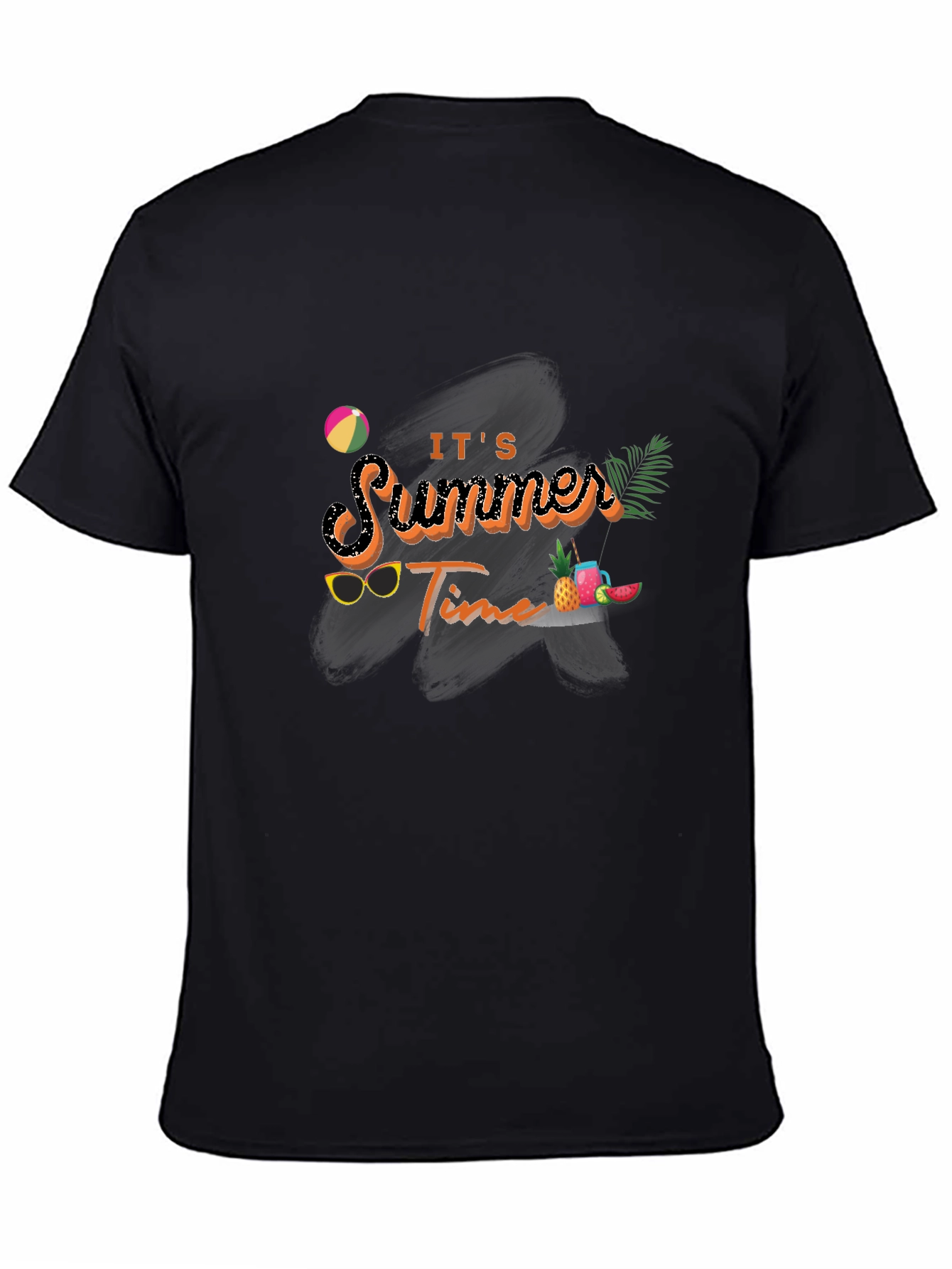 Its Summer Time Black Graphic Tee