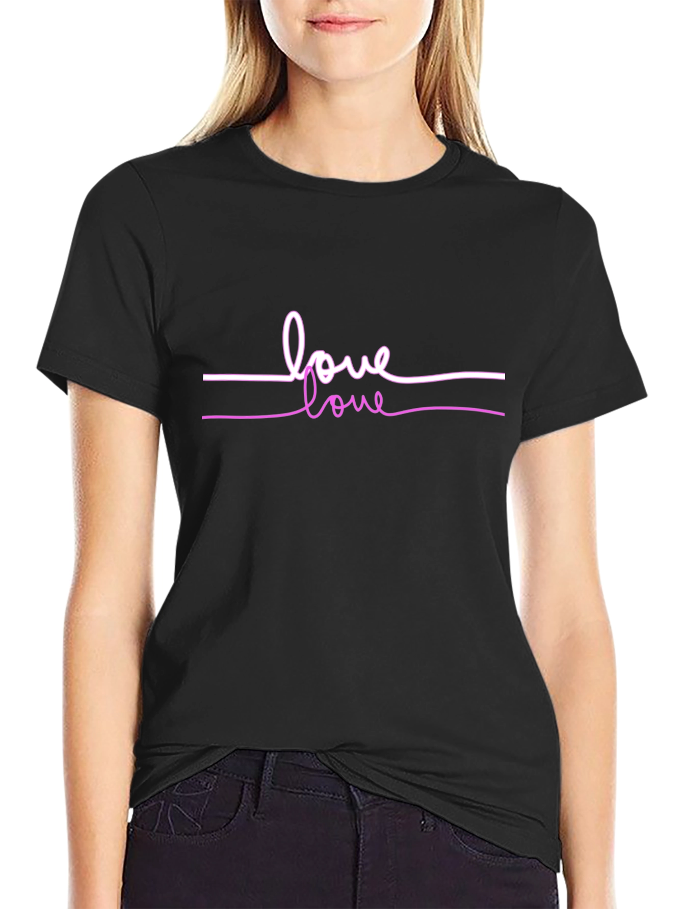 Love Graphic Tee - Stylish Black Cotton T-Shirt