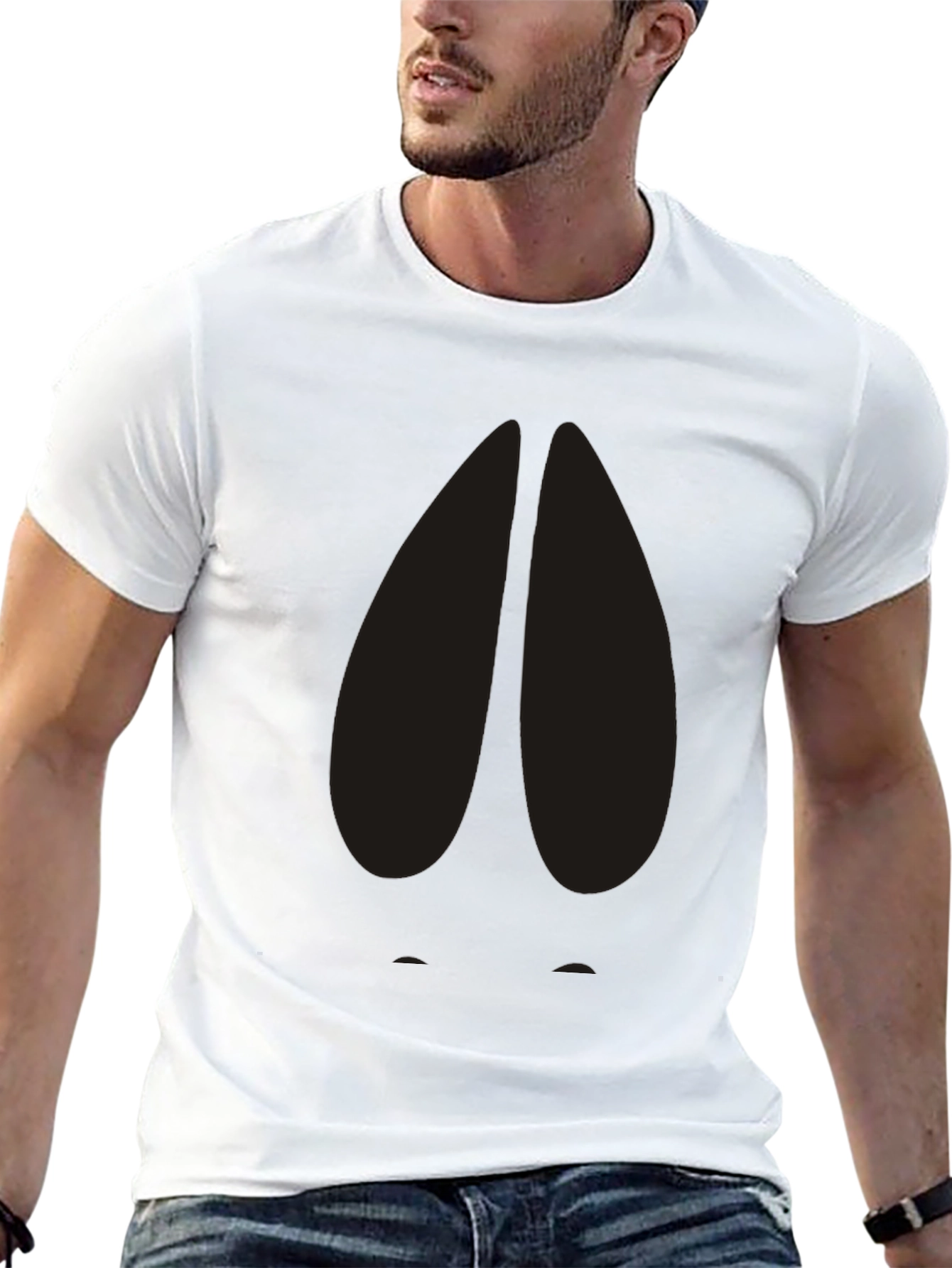 Black T-Shirt with Abstract Design