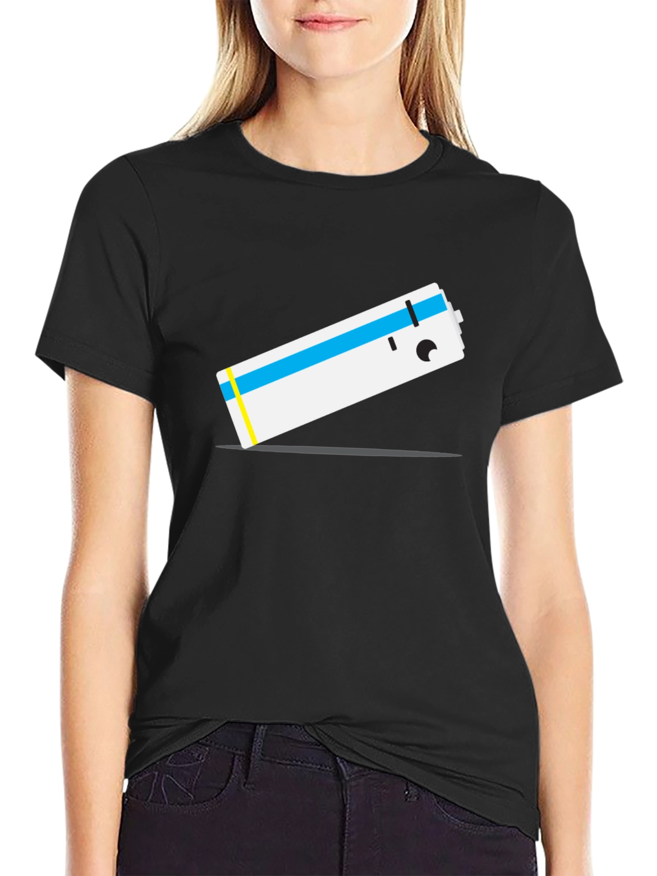 Cartoon Battery T-Shirt - Unique Graphic Tee