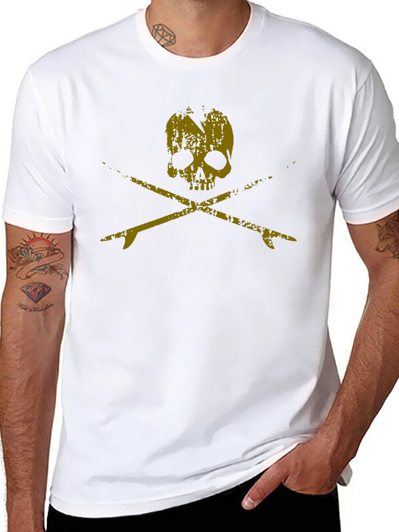 Skull Surfboard Graphic T-Shirt