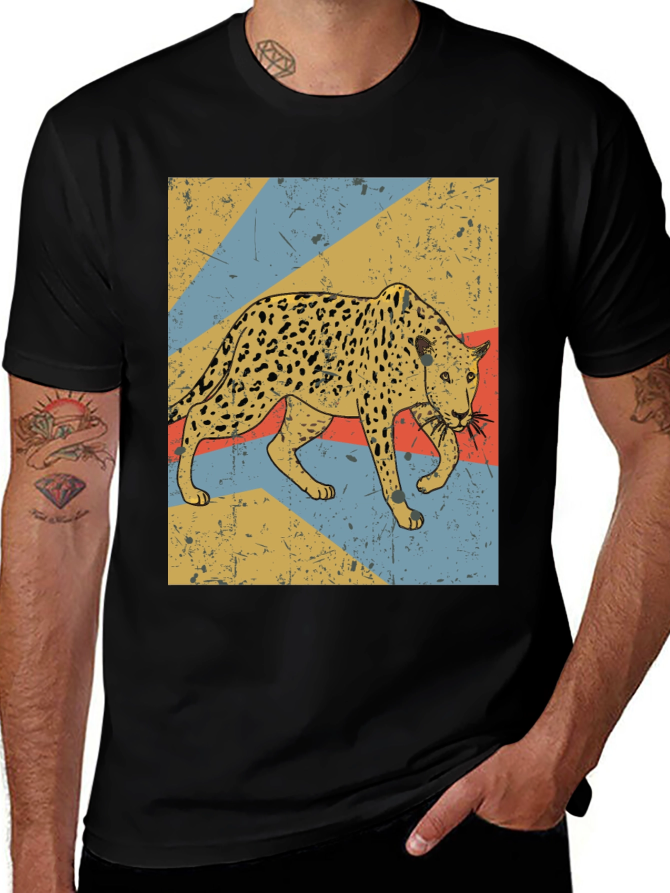 Retro Leopard Graphic T-Shirt