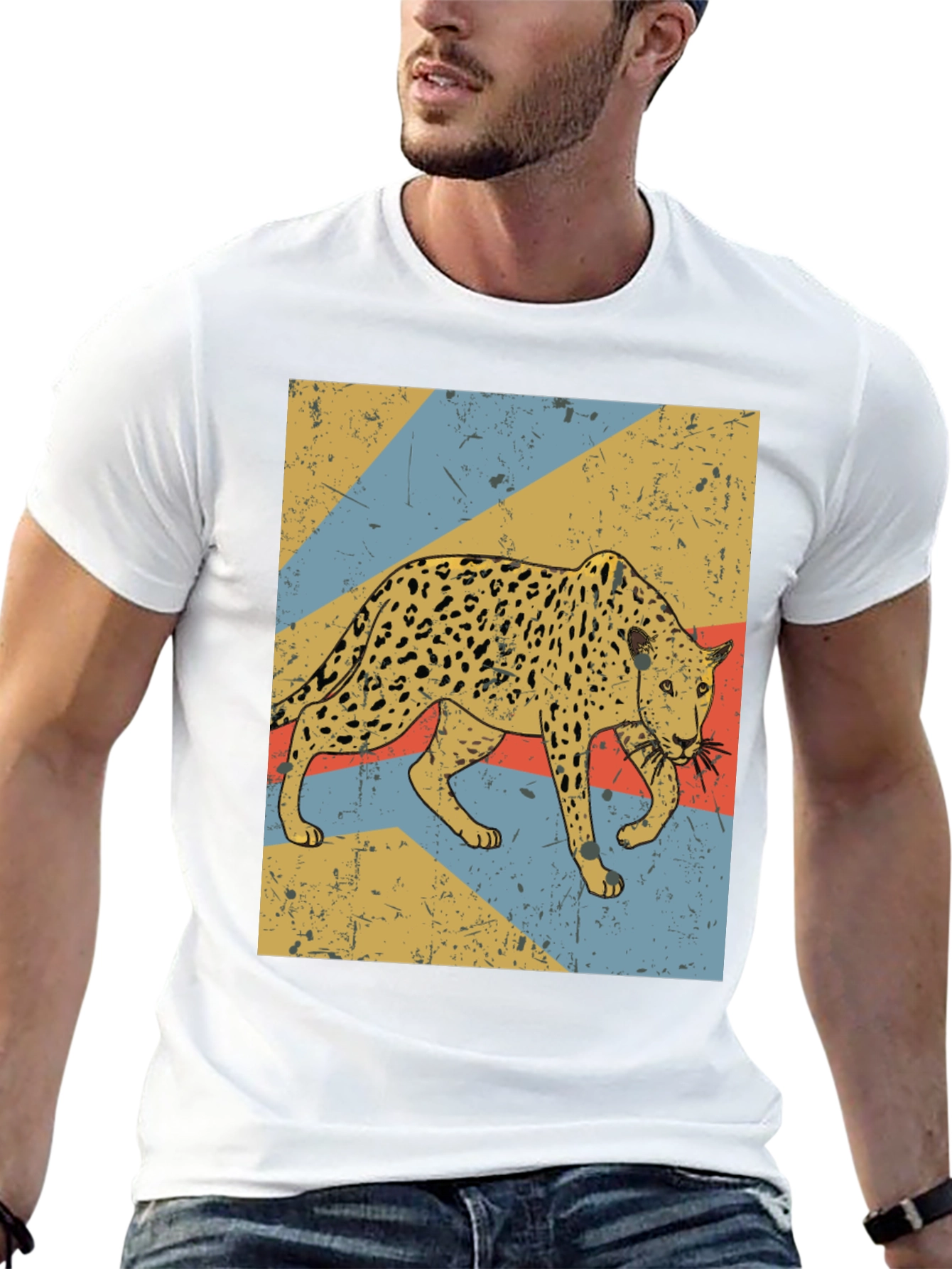 Retro Leopard Graphic T-Shirt