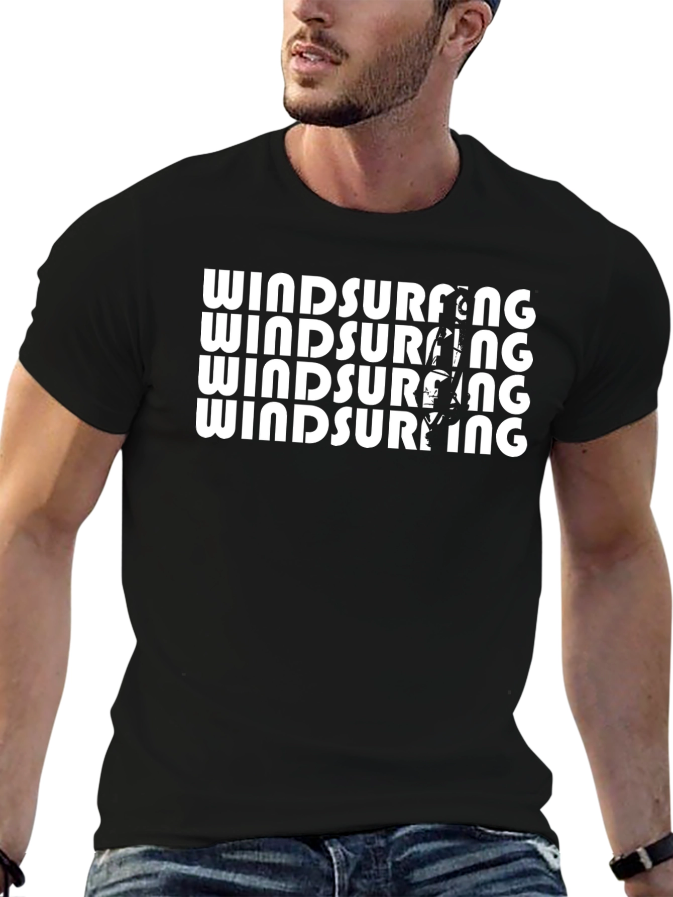 Windsurfing Graphic Tee - Black