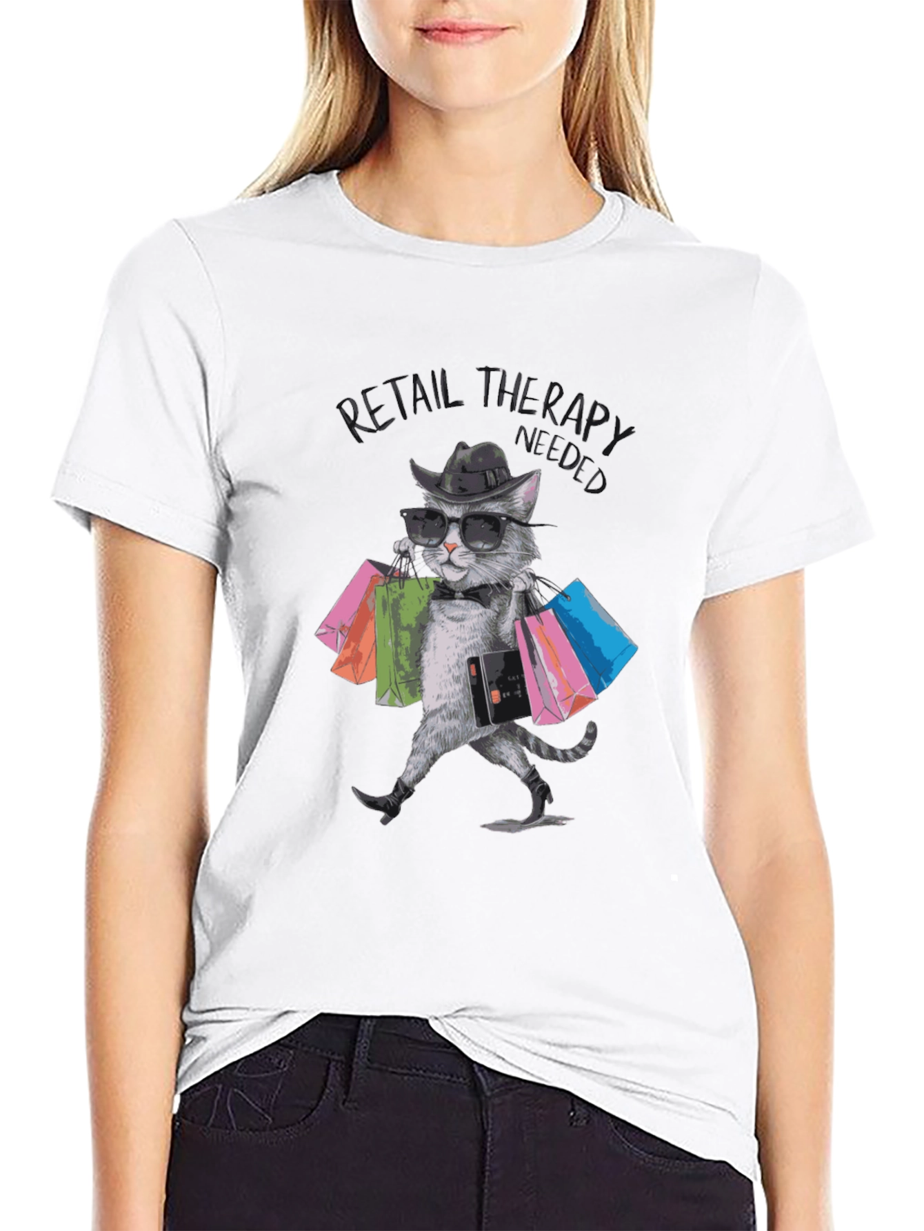 Retail Therapy Cat T-Shirt