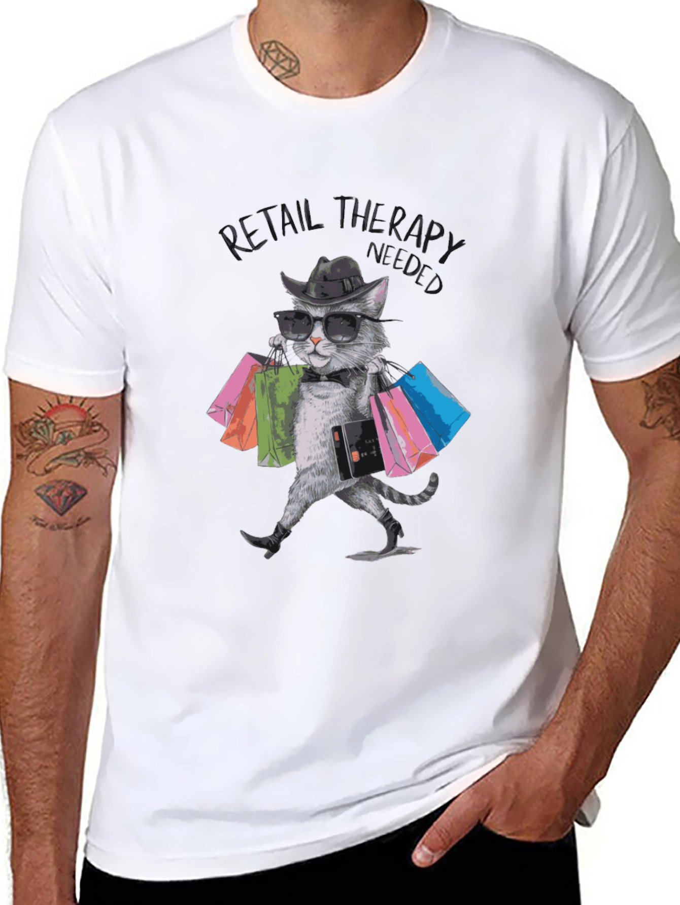 Retail Therapy Cat T-Shirt