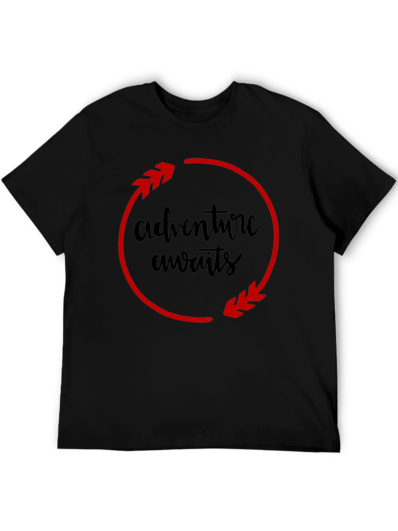 Adventure Awaits Black Graphic Tee