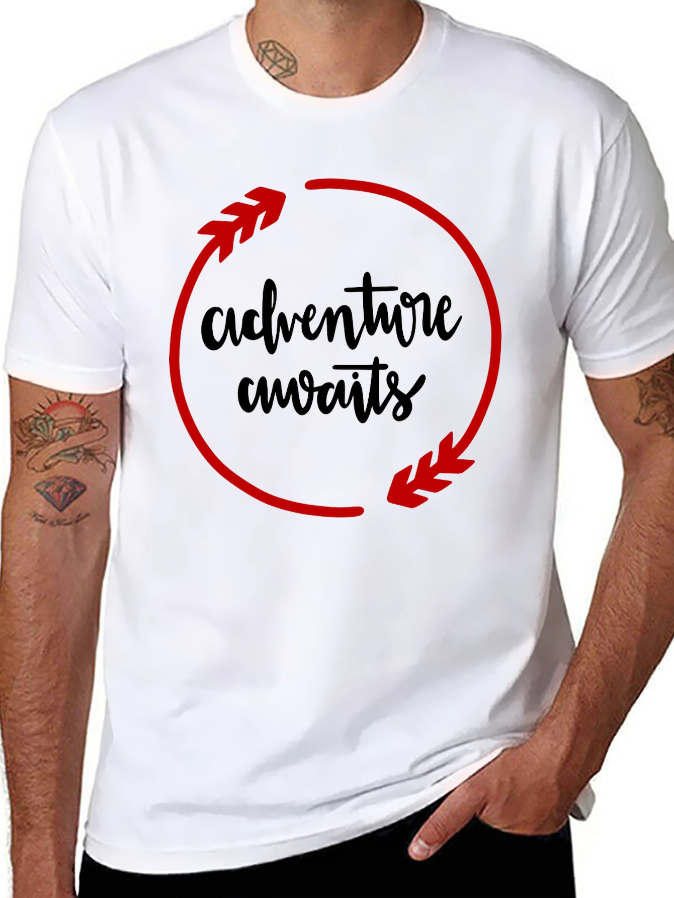 Adventure Awaits Black Graphic Tee