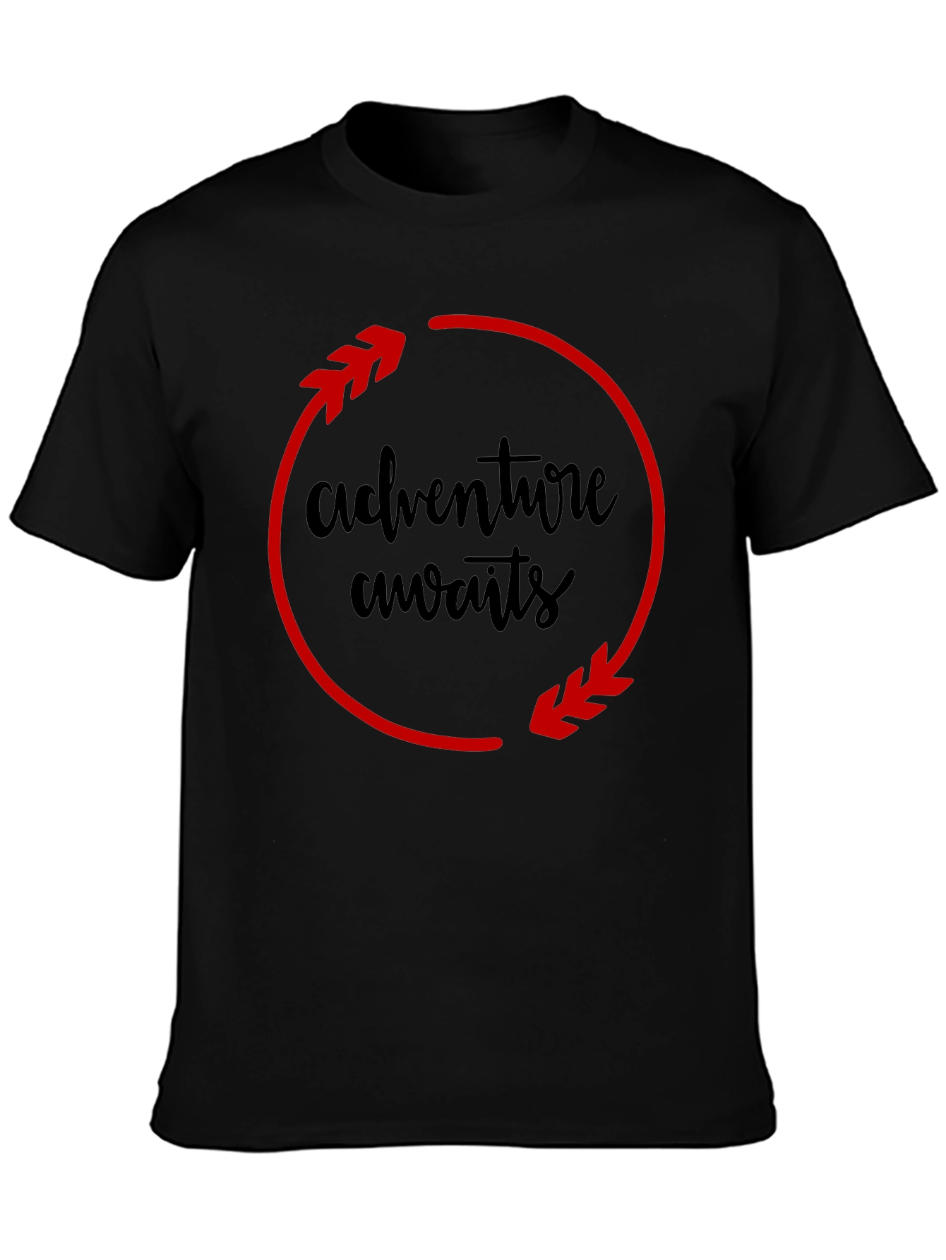 Adventure Awaits Black Graphic Tee