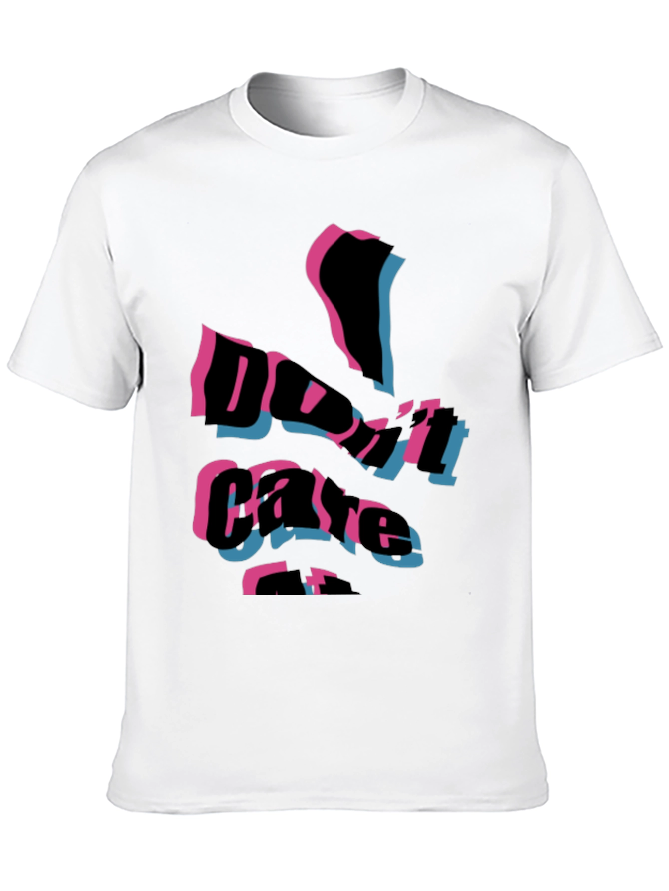 Edgy Dont Care Graphic Print Black T-Shirt