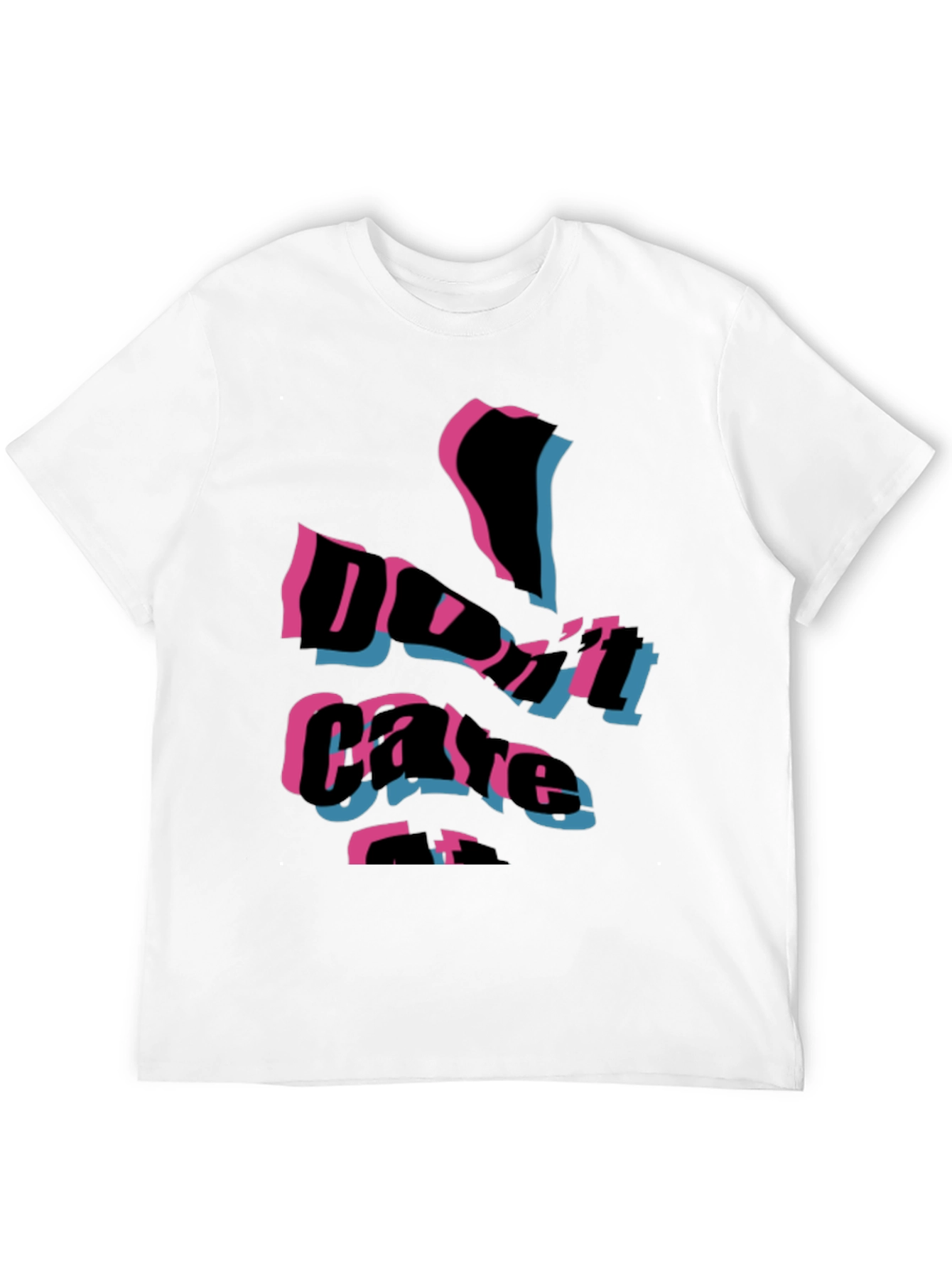 Edgy Dont Care Graphic Print Black T-Shirt
