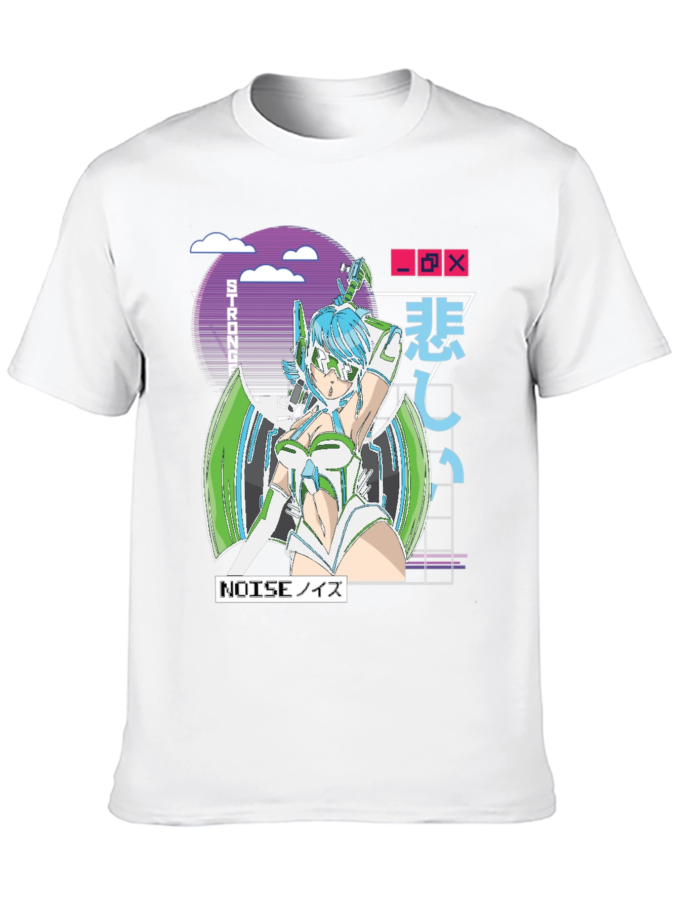 Anime Girl Graphic T-Shirt - Retro Cyberpunk Style