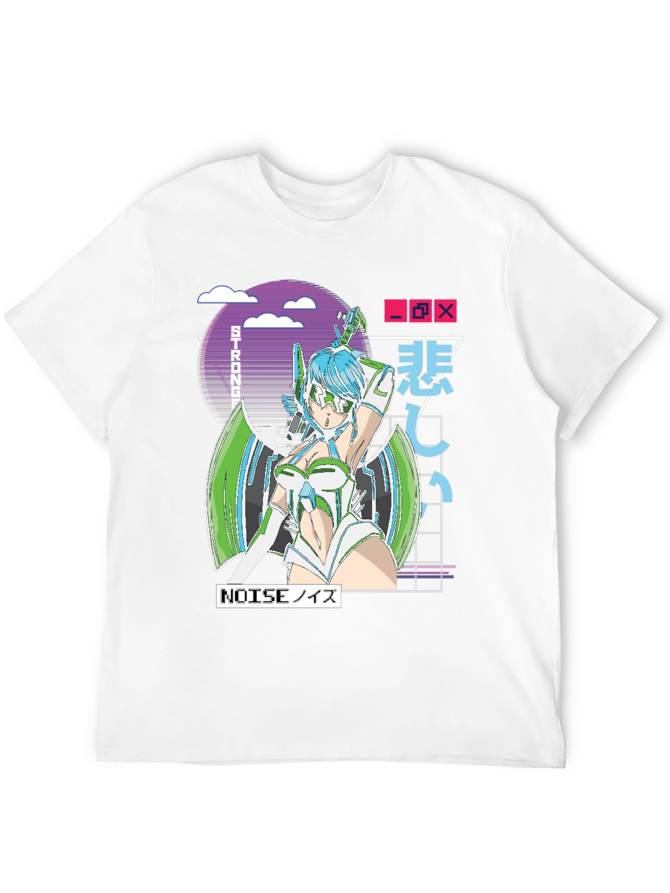 Anime Girl Graphic T-Shirt - Retro Cyberpunk Style
