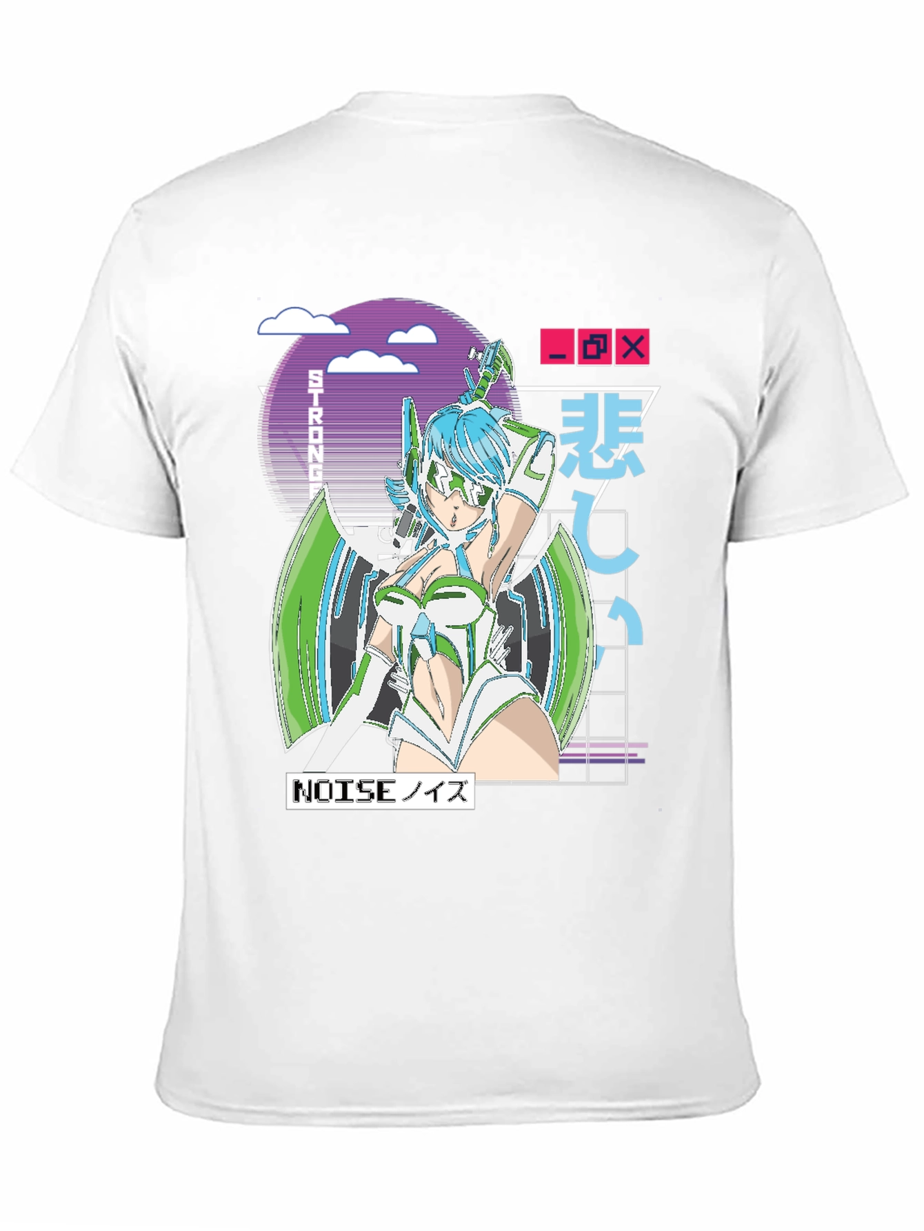 Anime Girl Graphic T-Shirt - Retro Cyberpunk Style