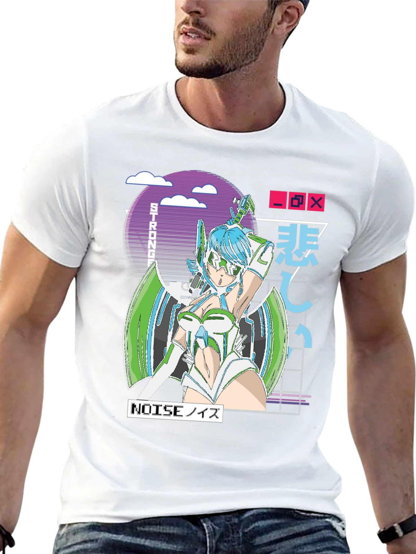 Anime Girl Graphic T-Shirt - Retro Cyberpunk Style