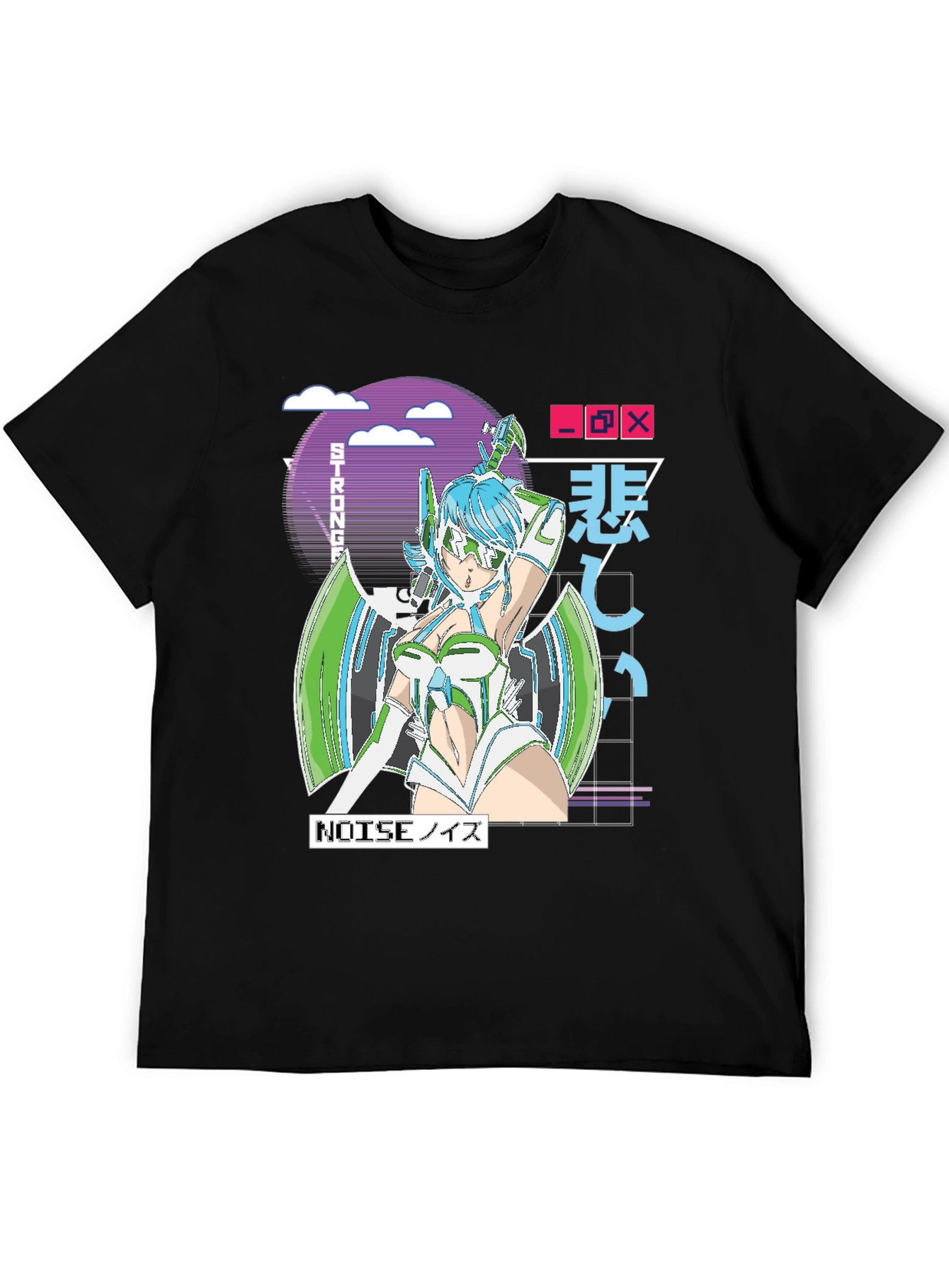 Anime Girl Graphic T-Shirt - Retro Cyberpunk Style