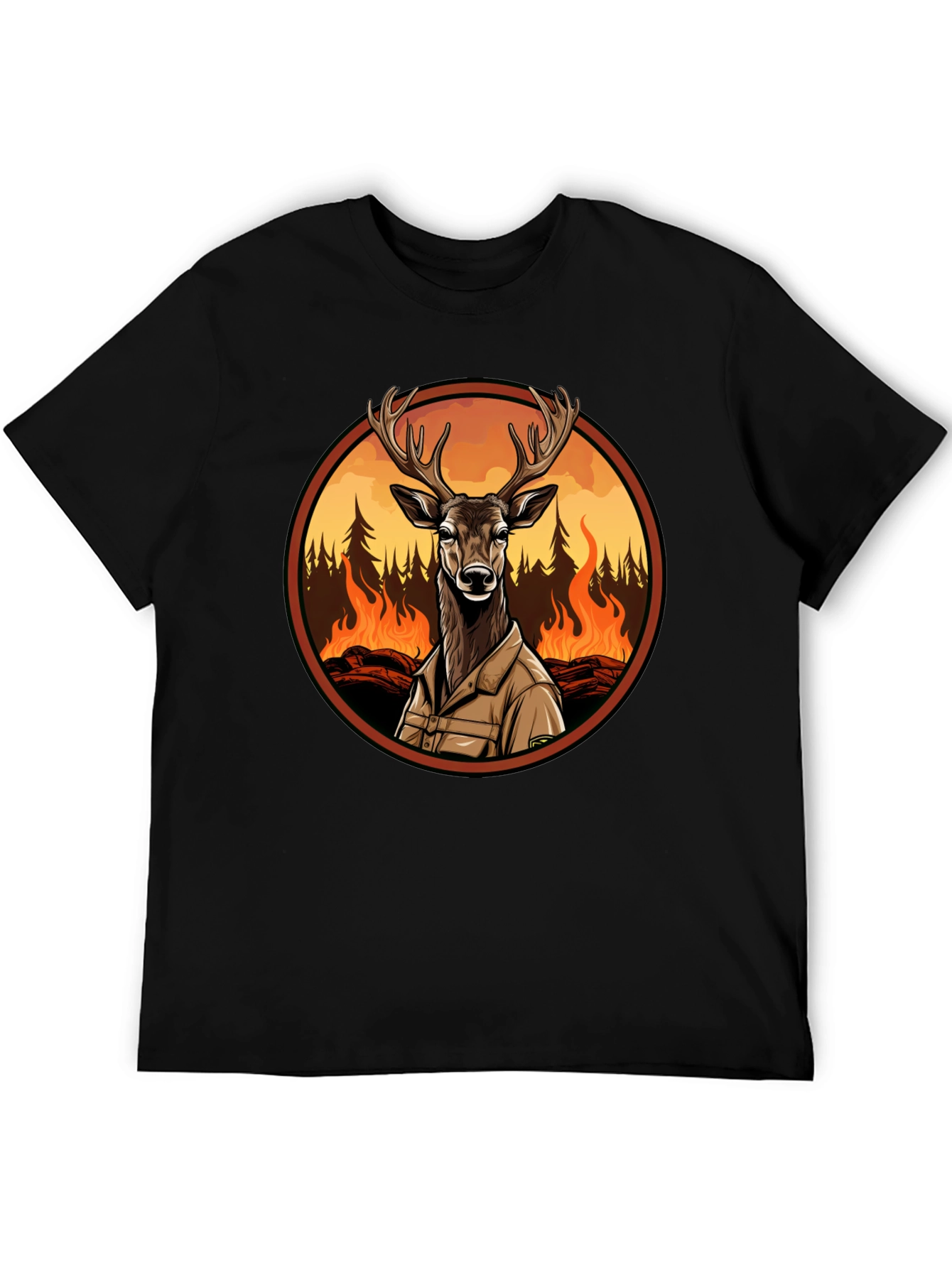 Deer in Wildfire Graphic Tee