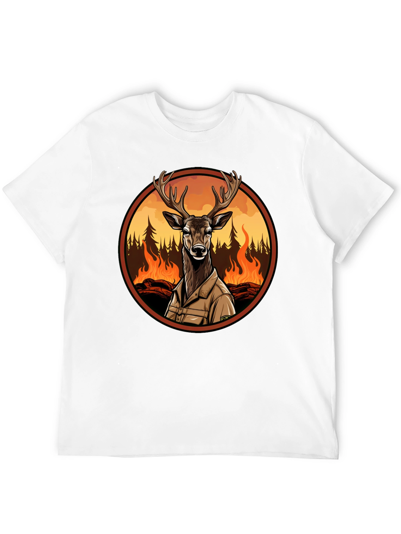 Deer in Wildfire Graphic Tee