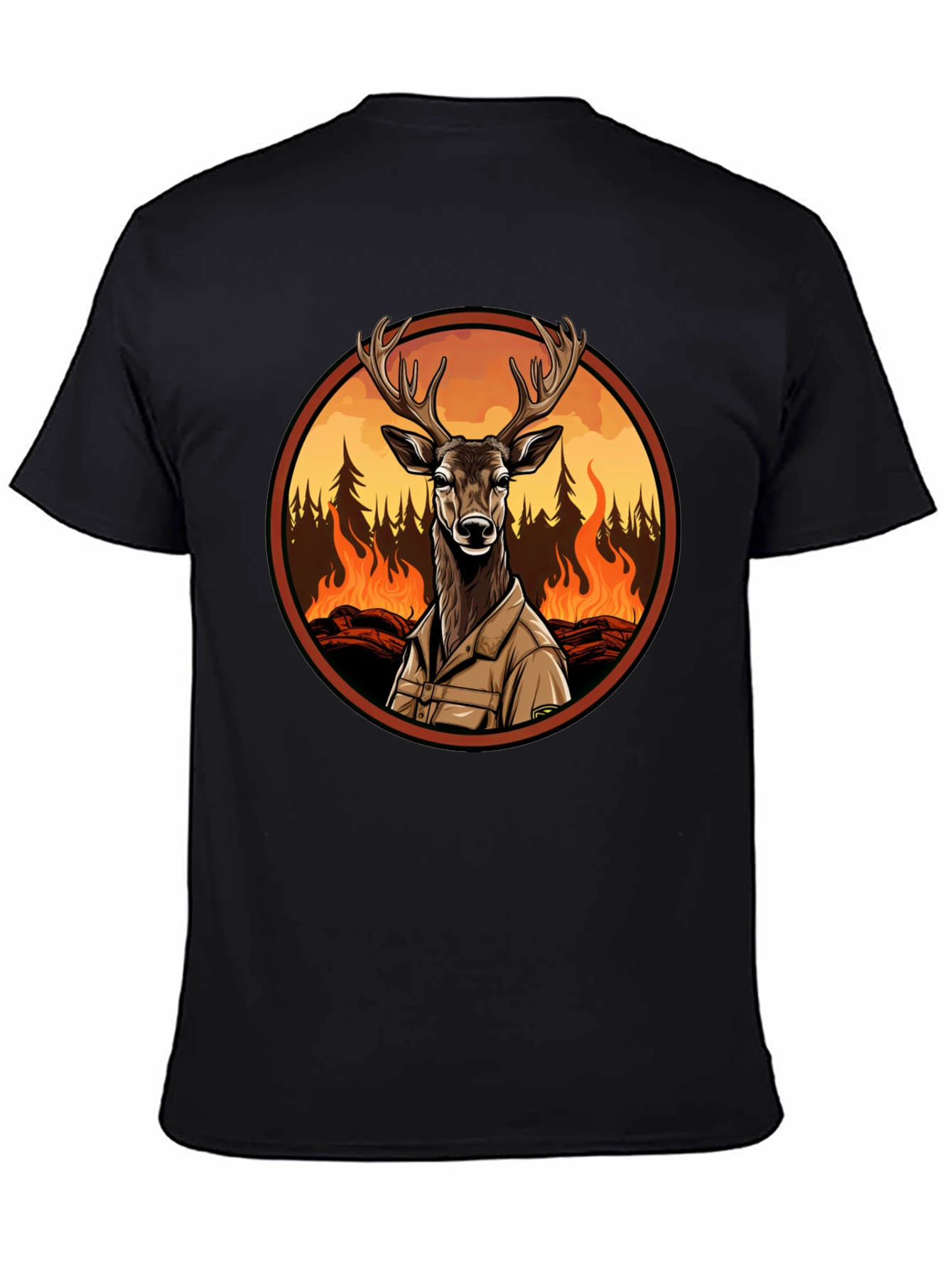 Deer in Wildfire Graphic Tee