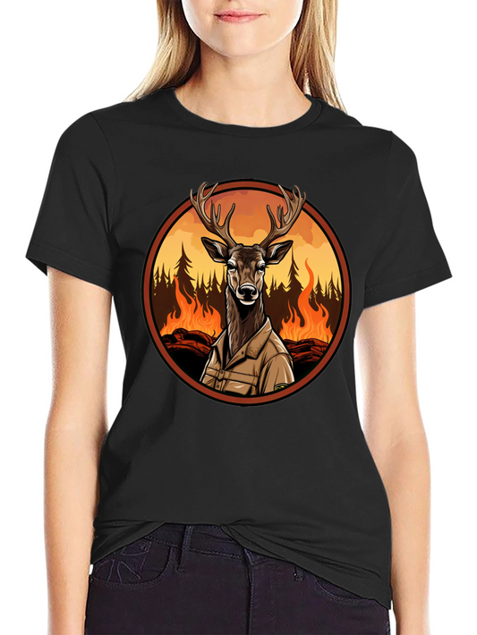Deer in Wildfire Graphic Tee
