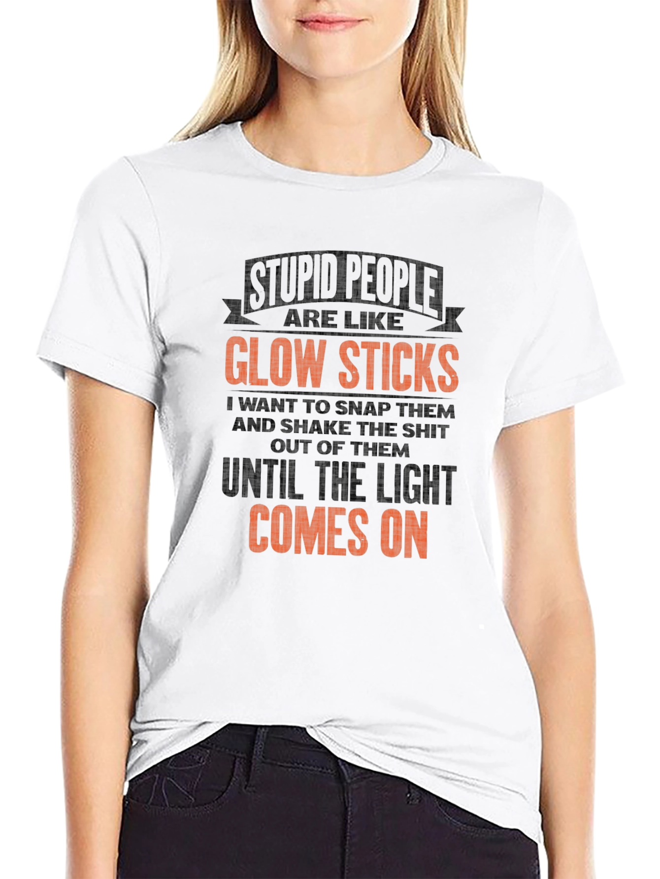 Stupid People Glow Sticks Graphic Tee