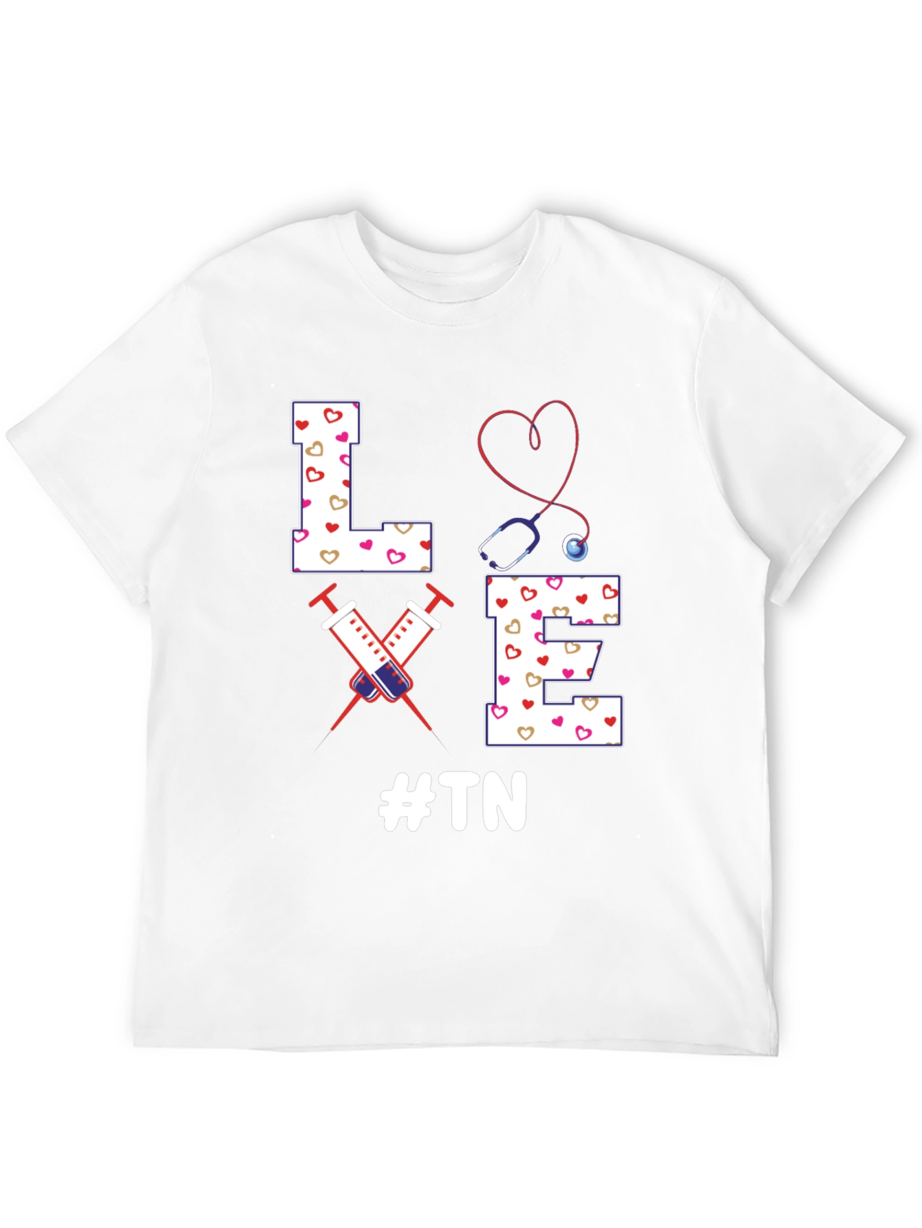 Love TN Nurse T-Shirt - Heart Stethoscope Tee