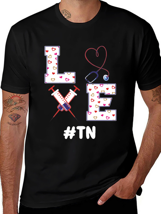 Love TN Nurse T-Shirt - Heart Stethoscope Tee
