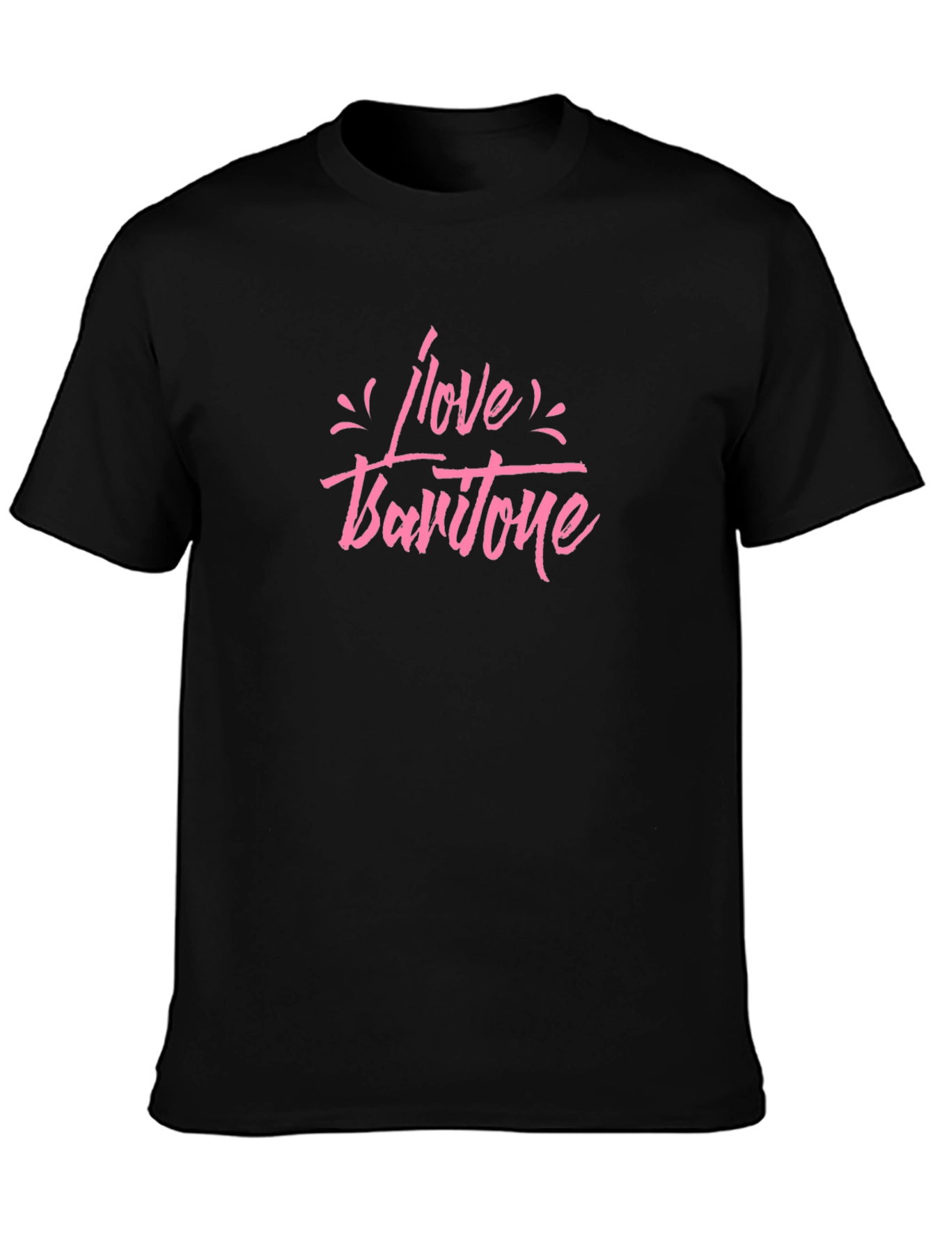 I Love Baritone Graphic Black T-Shirt