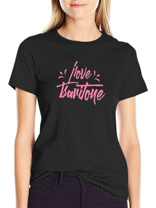 I Love Baritone Graphic Black T-Shirt