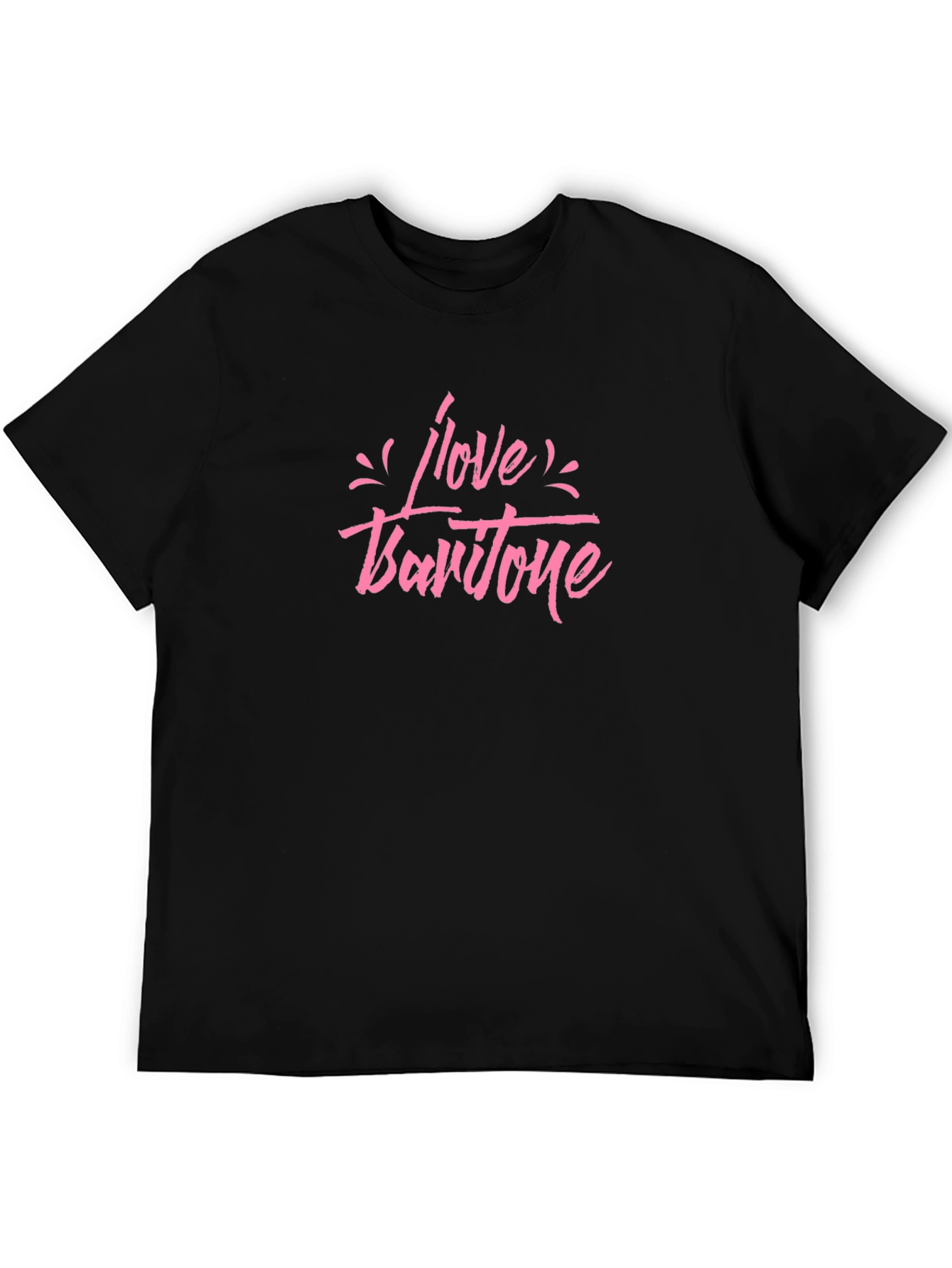 I Love Baritone Graphic Black T-Shirt
