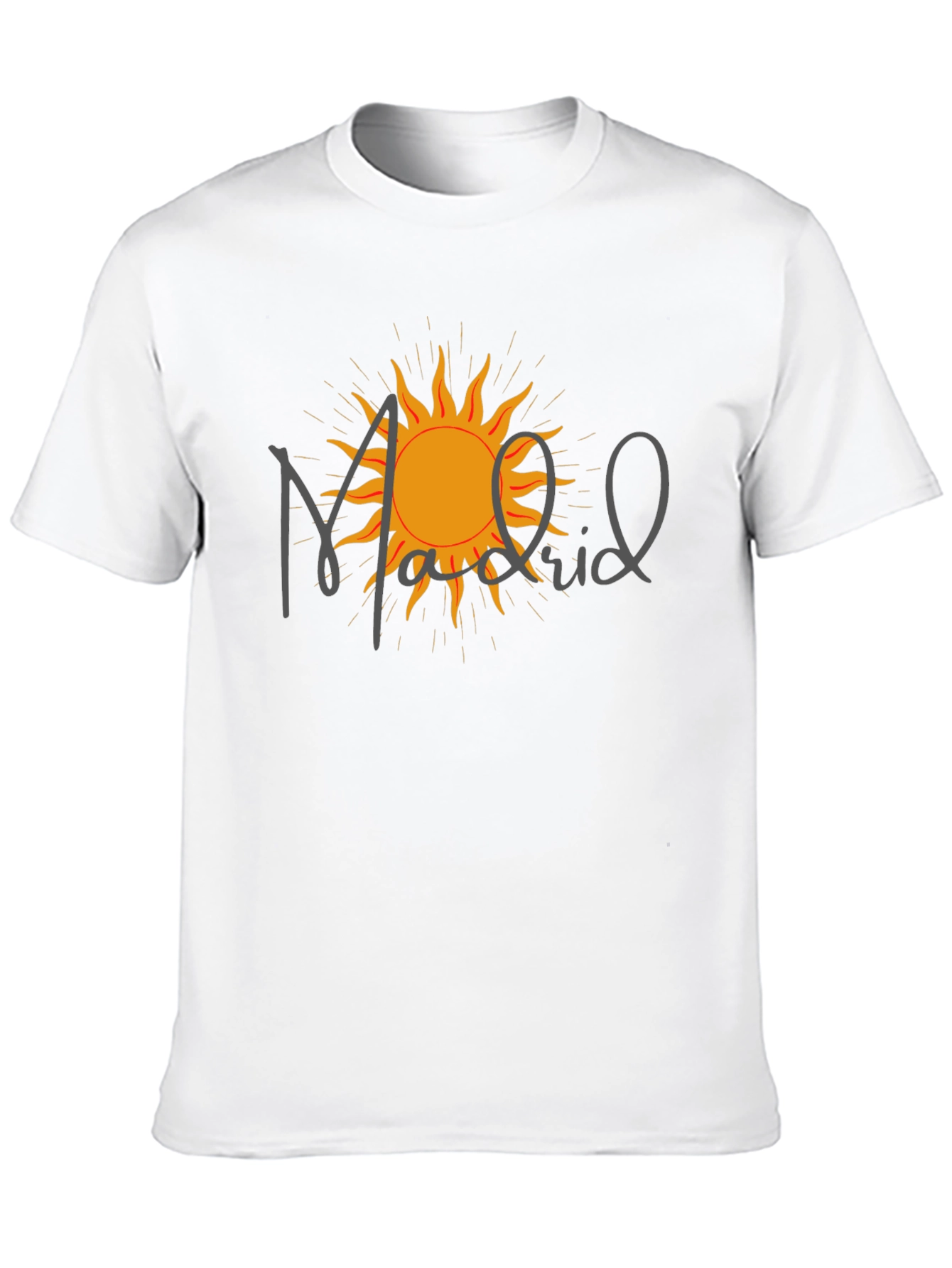 Madrid Sun Graphic Tee - Modern Black T-Shirt